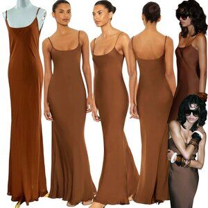 🆕 RAT & BOA 🧿 NWOT Aizza Spaghetti Tank Slip Dress, Chocolate Brown - Sz XXL